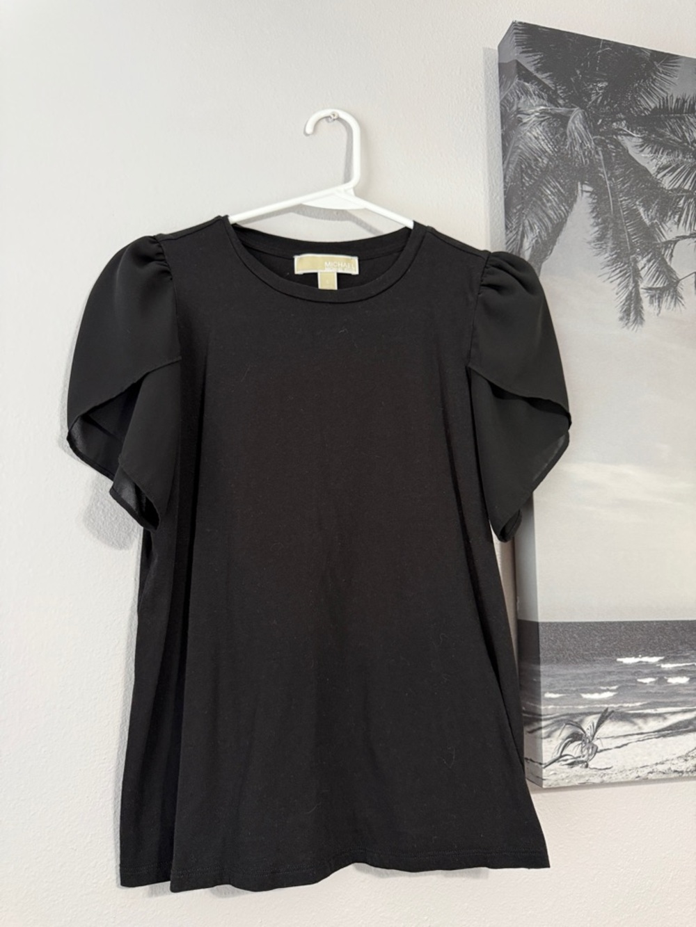 Michael Kors Black Puff Short-Sleeve Tee